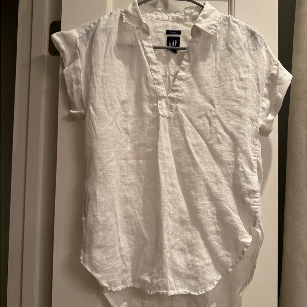 GAP White Linen Shirt XXS